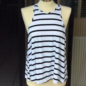 Stripe racer back tank top